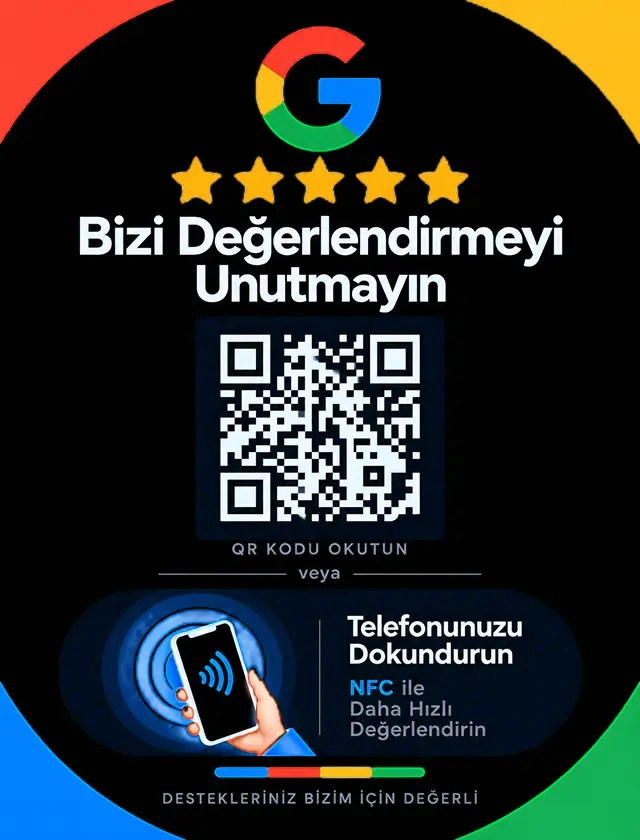 A Tipi A5 Dikey Föylük, koyu renk Google yorum standı