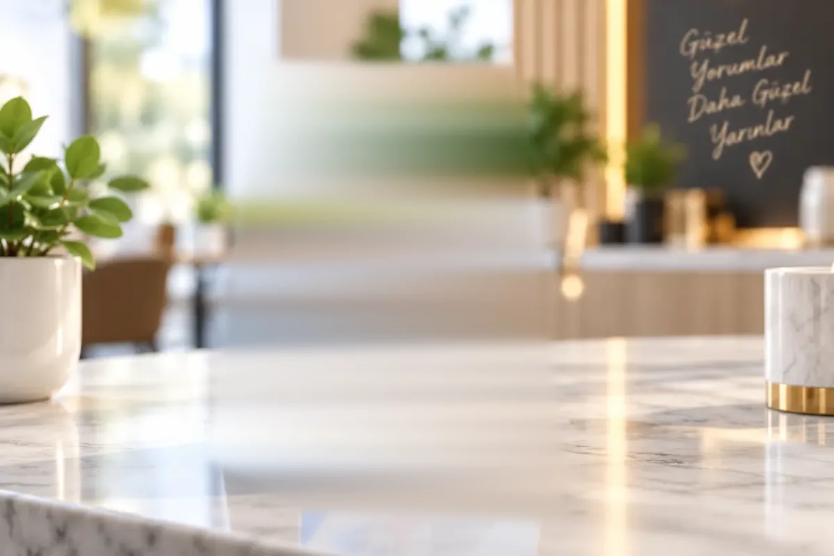Kafe masasında QR kodlu ve NFC’li A tipi Google yorum standı